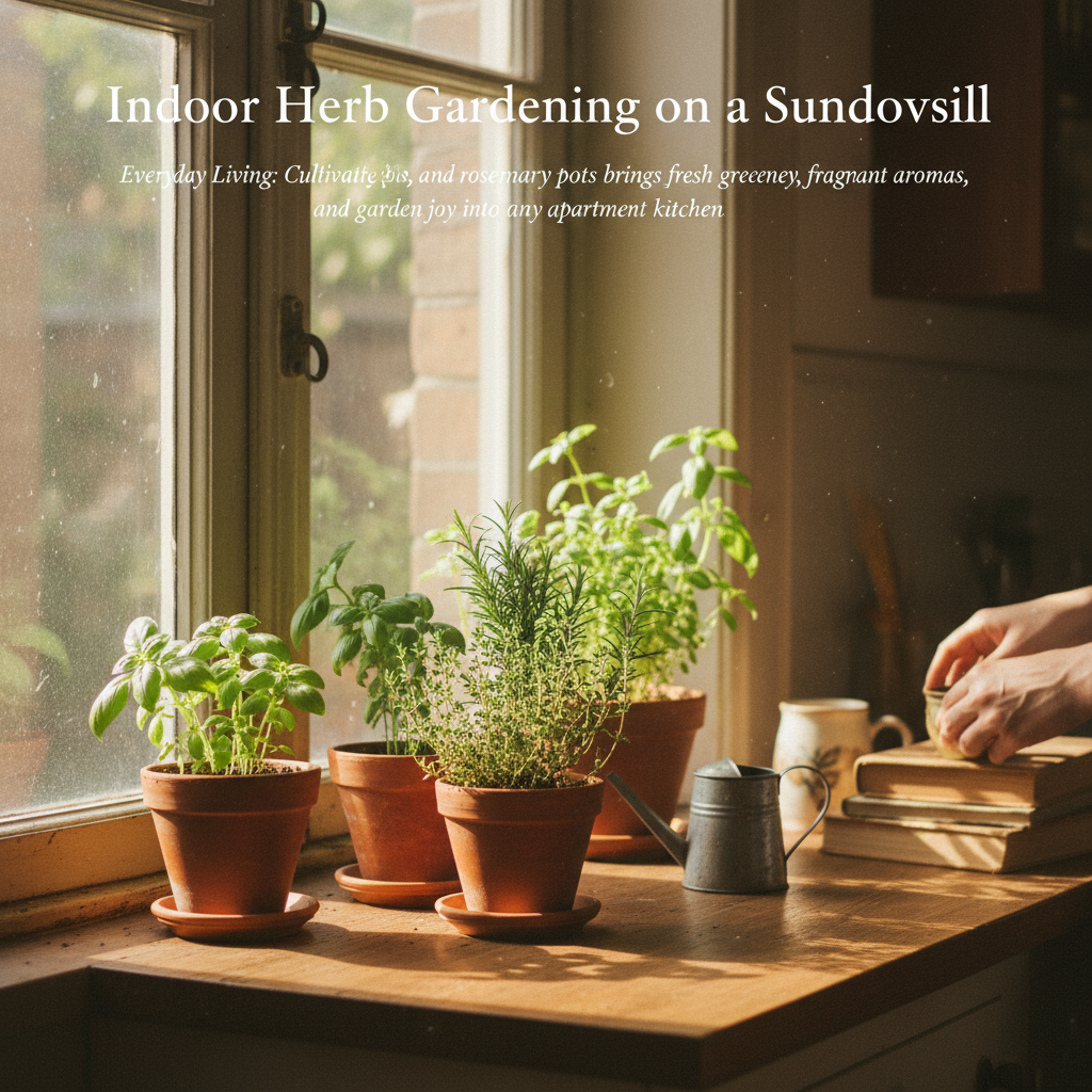 Indoor Herb Gardening on a Sunny Windowsill