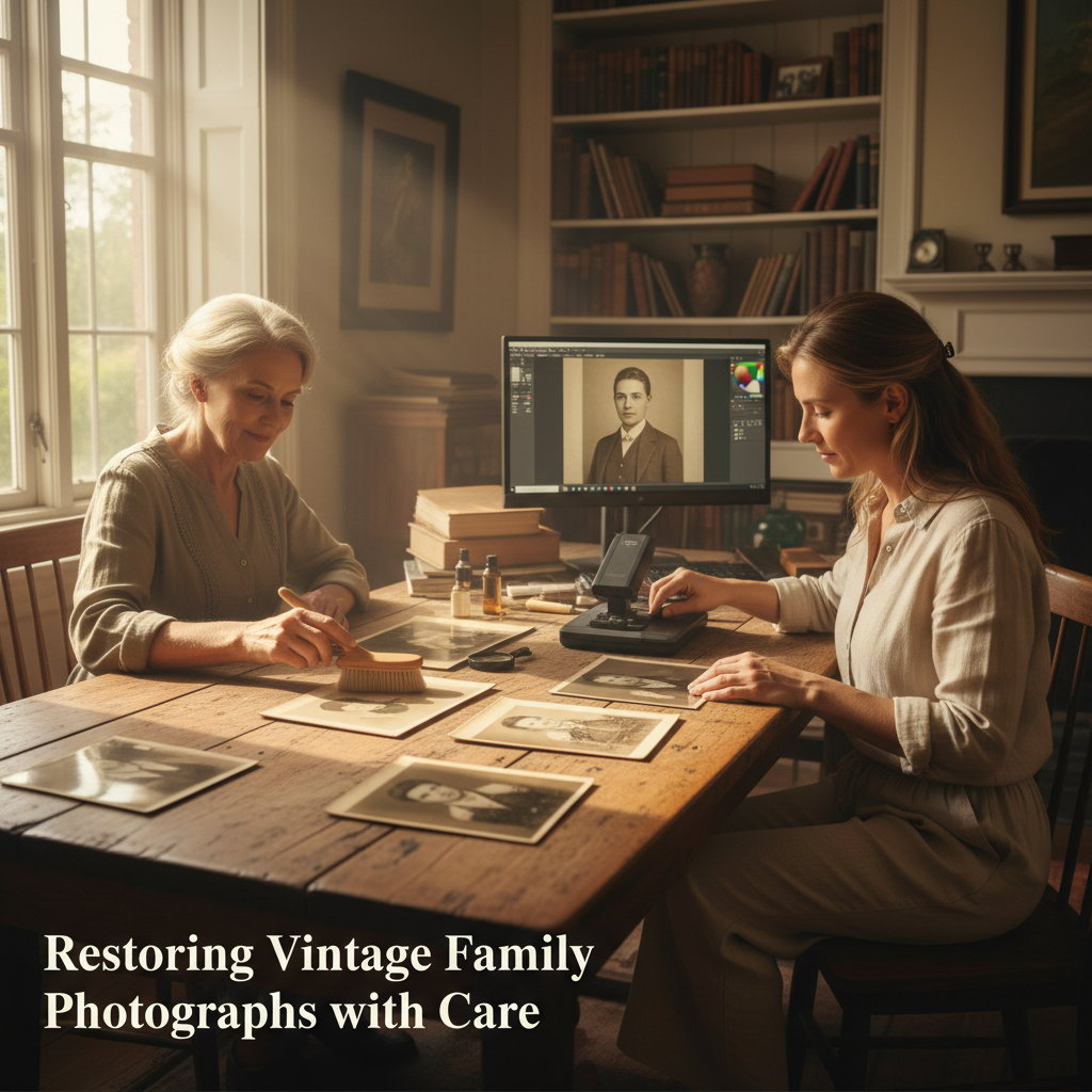 Restoring Vintage Family Photographs with Care
