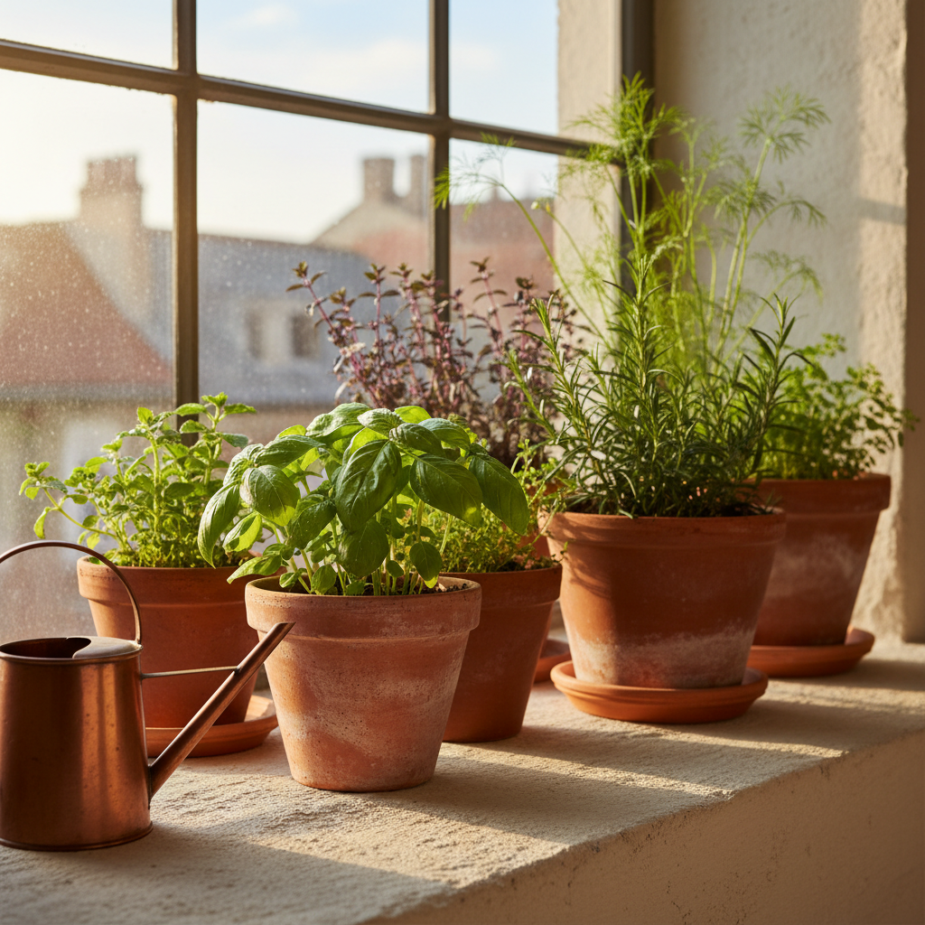 Indoor Herb Gardening on a Sunny Windowsill — Editorial visual 2