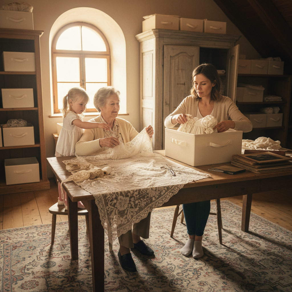 Thread of Time: Archival Storage of Embroidered Tablecloths, Lace, and Baptismal Gowns — Editorial visual 3